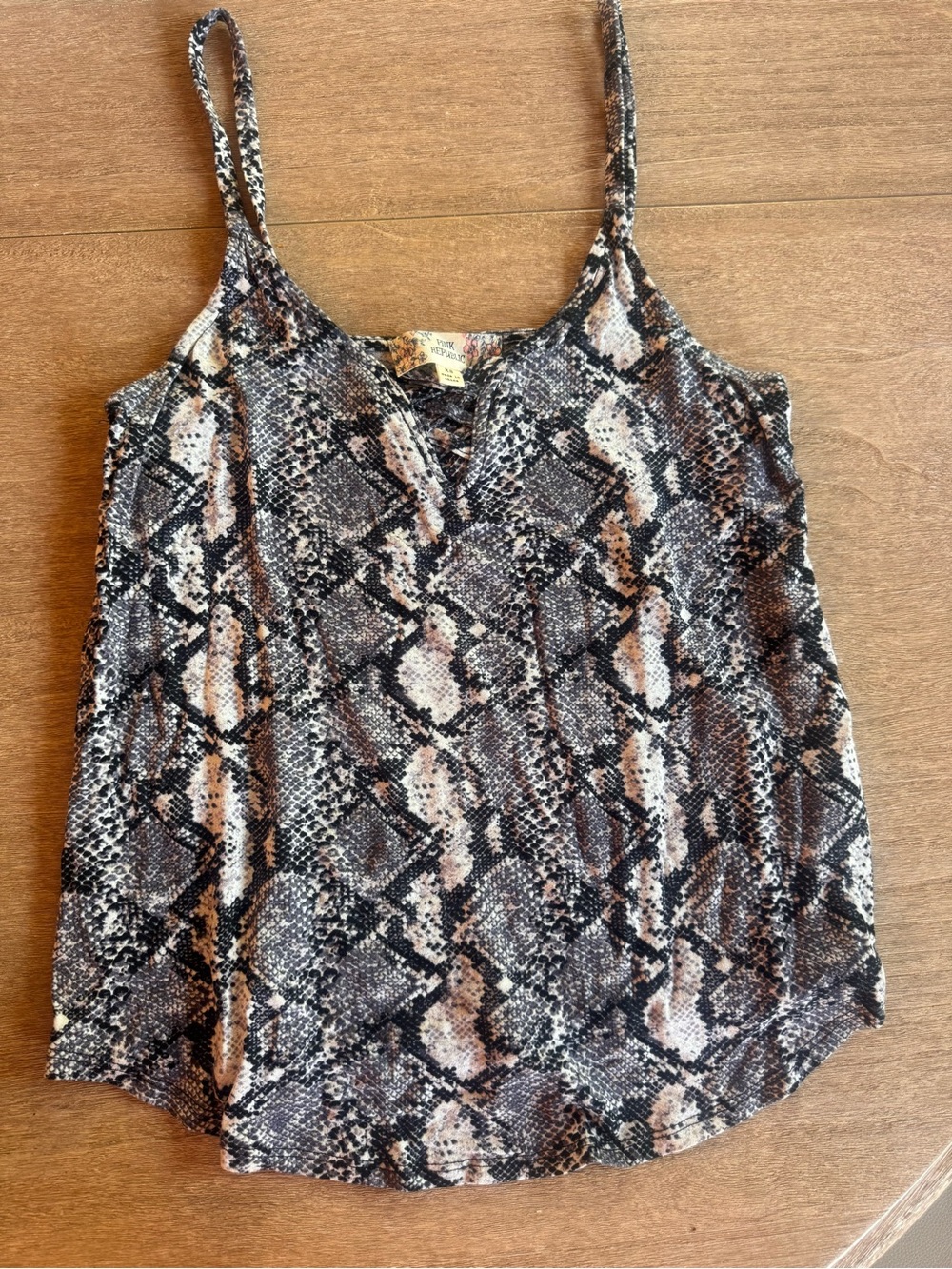 Snake Print Spaghetti Strap Tank Top - Pink Republic Brand size XS